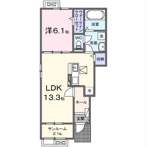 グランシャリオ1・2・3(1LDK/1階)の間取り写真
