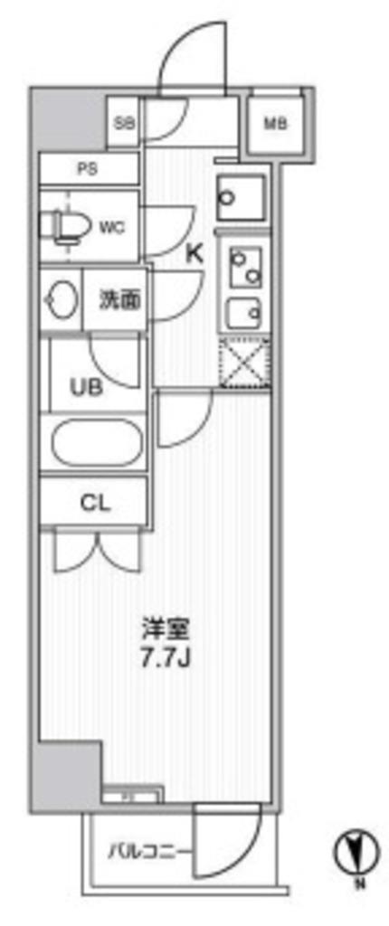 ザ・レジデンス神楽坂I(1K/6階)の間取り写真