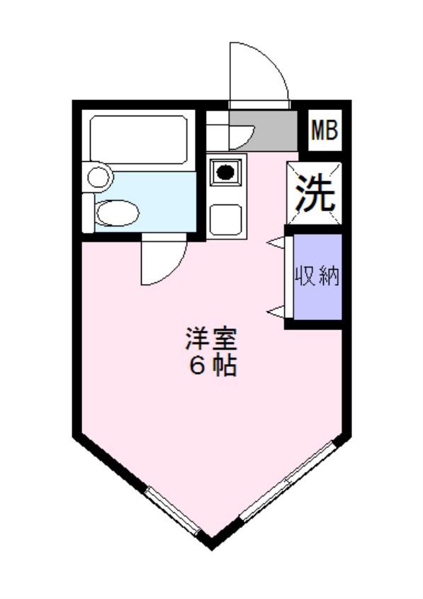 フラッツM(ワンルーム/1階)の間取り写真