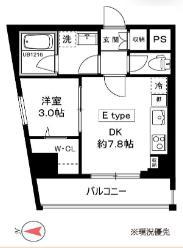 MILEBEL CHITOSEDAI(1DK/4階)の間取り写真