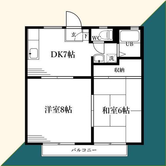FMハイツ(2DK/1階)の間取り写真