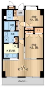 プリヴェ根岸(2LDK/10階)の間取り写真