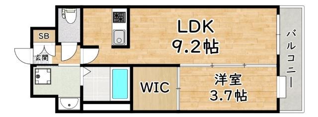 ES-GRANDE大阪 CITY AVENUE(1LDK/9階)の間取り写真