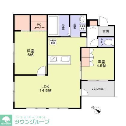 FOREST GARDEN(2LDK/1階)の間取り写真