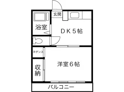 大富士ハイツ(1DK/1階)の間取り写真