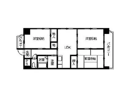 レジデンツアハト(3LDK/2階)の間取り写真
