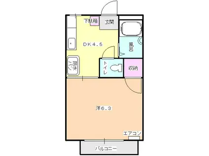 アルファ倶楽部(1DK/1階)の間取り写真