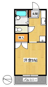 コーポ坂本(1K/2階)の間取り写真