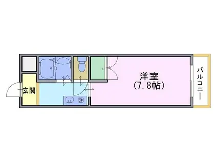 ルナソーレ淀(1K/2階)の間取り写真
