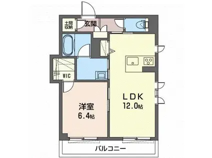シャーメゾン 梅景(1LDK/1階)の間取り写真