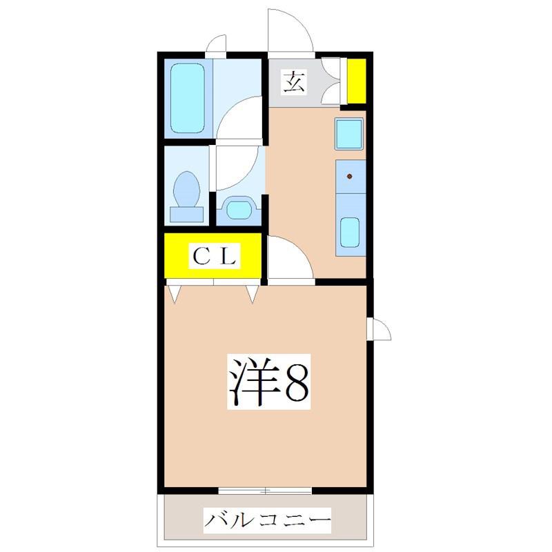 セジュールゆうかり(ワンルーム/1階)の間取り写真