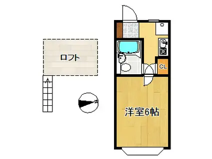 ジョイハイツ宮本町(1K/1階)の間取り写真