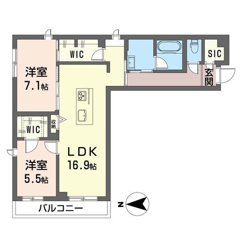ソルエトルーナ目白(2LDK/3階)の間取り写真