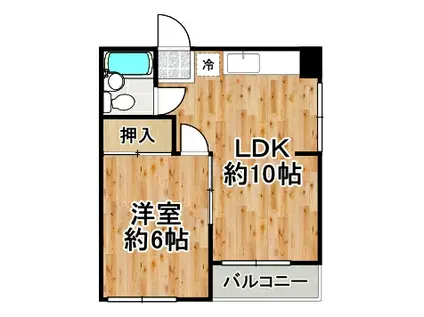 大正三井マンション(1LDK/3階)の間取り写真
