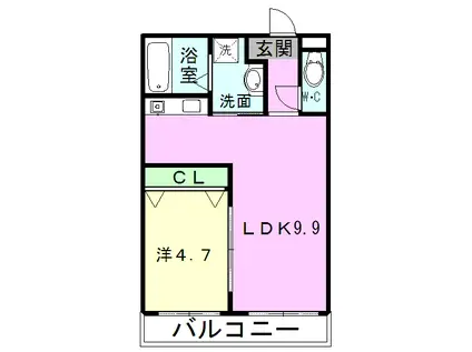 メゾン・ド青葉II(1LDK/3階)の間取り写真