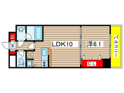 KDX千葉中央レジデンス(1LDK/2階)の間取り写真