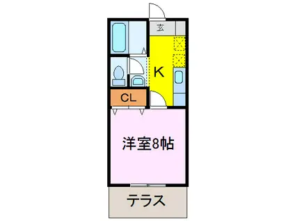 小森谷ハイツPART3(1K/1階)の間取り写真