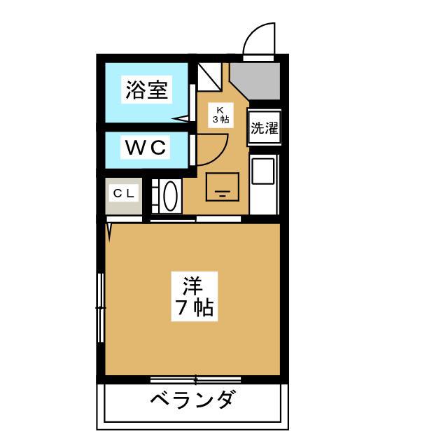 サンモリッツガーデン(1K/1階)の間取り写真