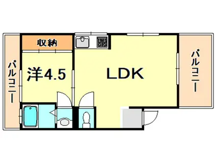 津崎マンション(1LDK/3階)の間取り写真