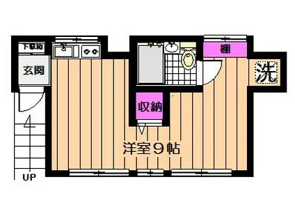 ハウス桜蘭(ワンルーム/2階)の間取り写真