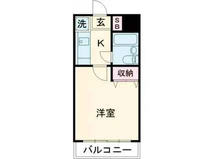 ライオンズマンション南橋本第2(1K/4階)の間取り写真