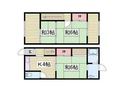 池田アパート(3SK/1階)の間取り写真