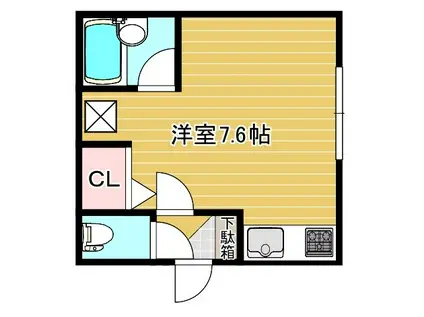 リバティとん田(ワンルーム/4階)の間取り写真