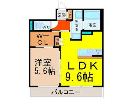 GRANDEUR CHIKUSA(1LDK/2階)の間取り写真