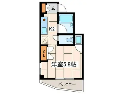 エミネンス小山(ワンルーム/4階)の間取り写真