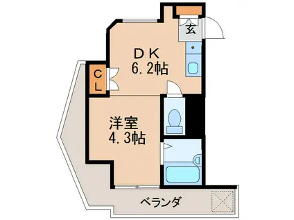 第3貞和ビル(1DK/4階)の間取り写真