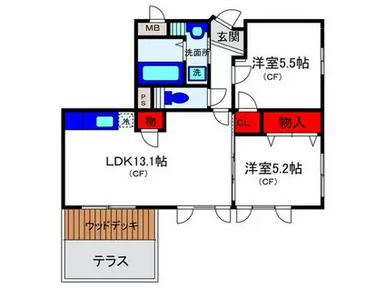 ESTABULE(2LDK/1階)の間取り写真