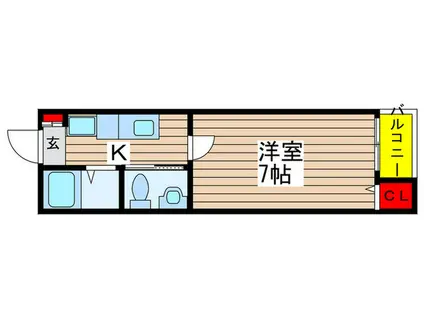 プレジール八千代台(ワンルーム/1階)の間取り写真