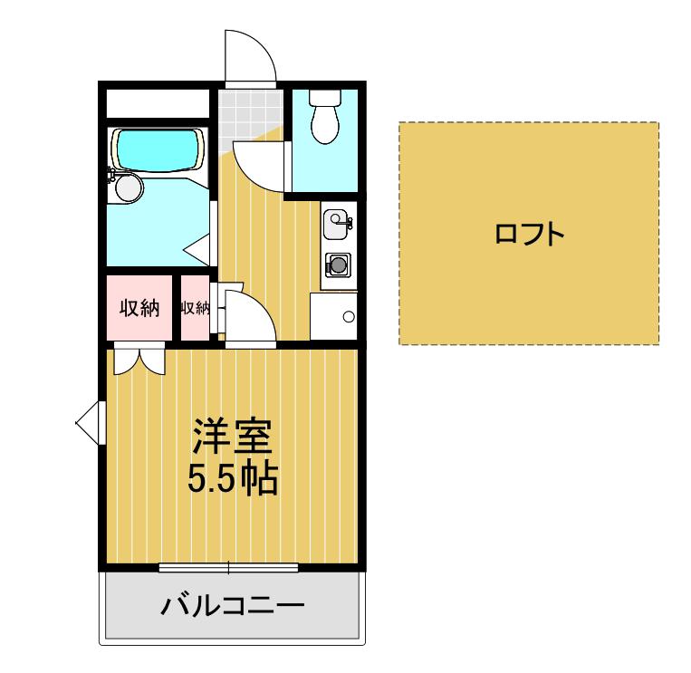 芸大ヒルズマンション(1K/5階)の間取り写真