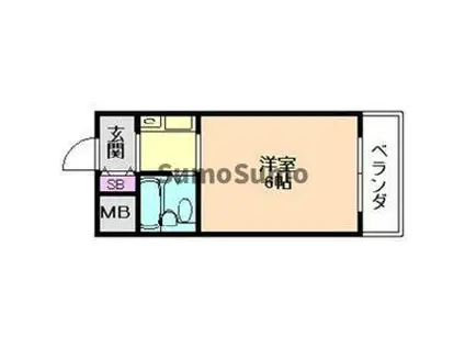 アーク上ノ島(1K/1階)の間取り写真