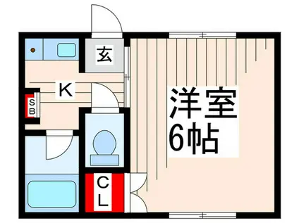 マリーナコーポ(1K/2階)の間取り写真