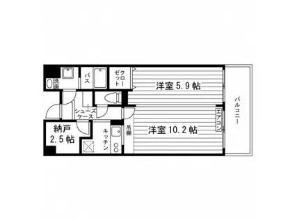 医生ヶ丘モンツァ(1LDK/5階)の間取り写真
