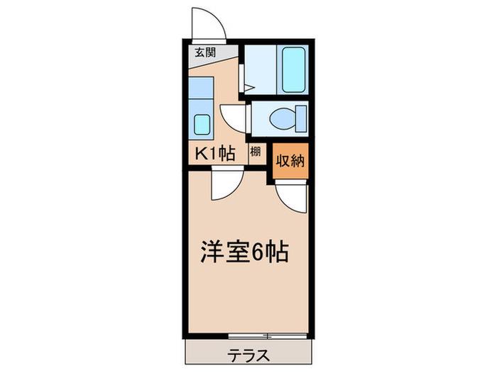 カレッジハウス林(1K/1階)の間取り写真
