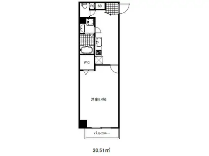 レジデンス神戸ヴェルノ(1K/11階)の間取り写真