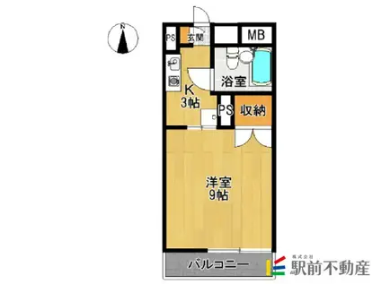 エクシード高木瀬(1K/4階)の間取り写真