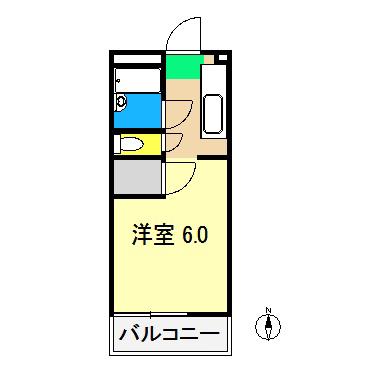 ハイツのぞみ(1K/3階)の間取り写真