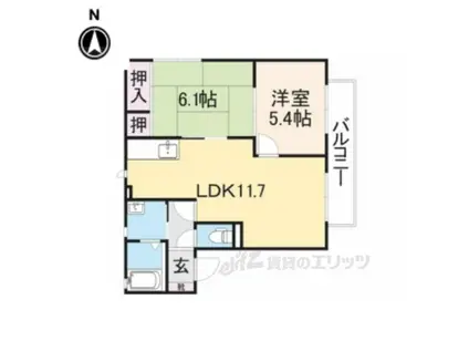 バリュージュ植善A(2LDK/2階)の間取り写真