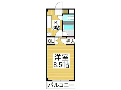 パークタウン小諸B棟(1K/1階)の間取り写真