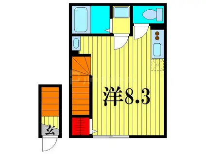 MQUARTO松戸新田(ワンルーム/2階)の間取り写真