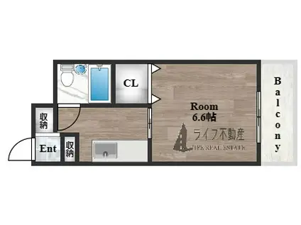 グリーンハウス(ワンルーム/2階)の間取り写真