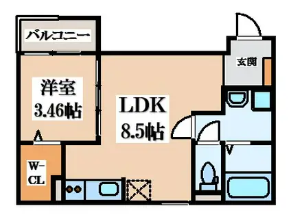 FSTYLE八尾北本町2号館(1LDK/1階)の間取り写真