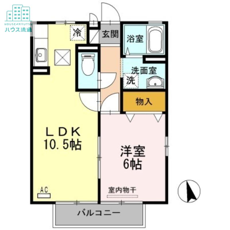 オリエンタルM(1LDK/1階)の間取り写真