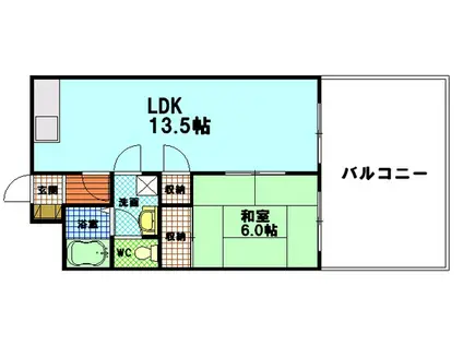 山崎大芝ビル(1LDK/4階)の間取り写真