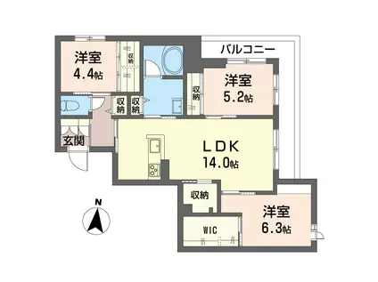 グリシーナ(3LDK/3階)の間取り写真