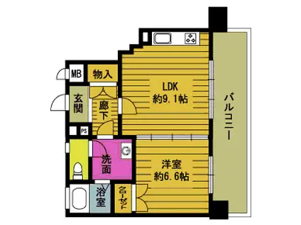エスバイエルマンション(1LDK/2階)の間取り写真