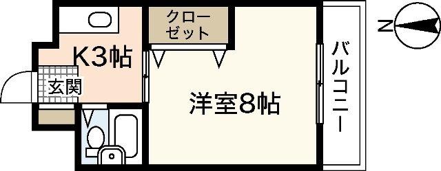 ソフィアコートリバーサイド天満ANNEX(1K/3階)の間取り写真